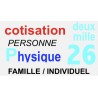 Cotisation Personne Physique année 2026